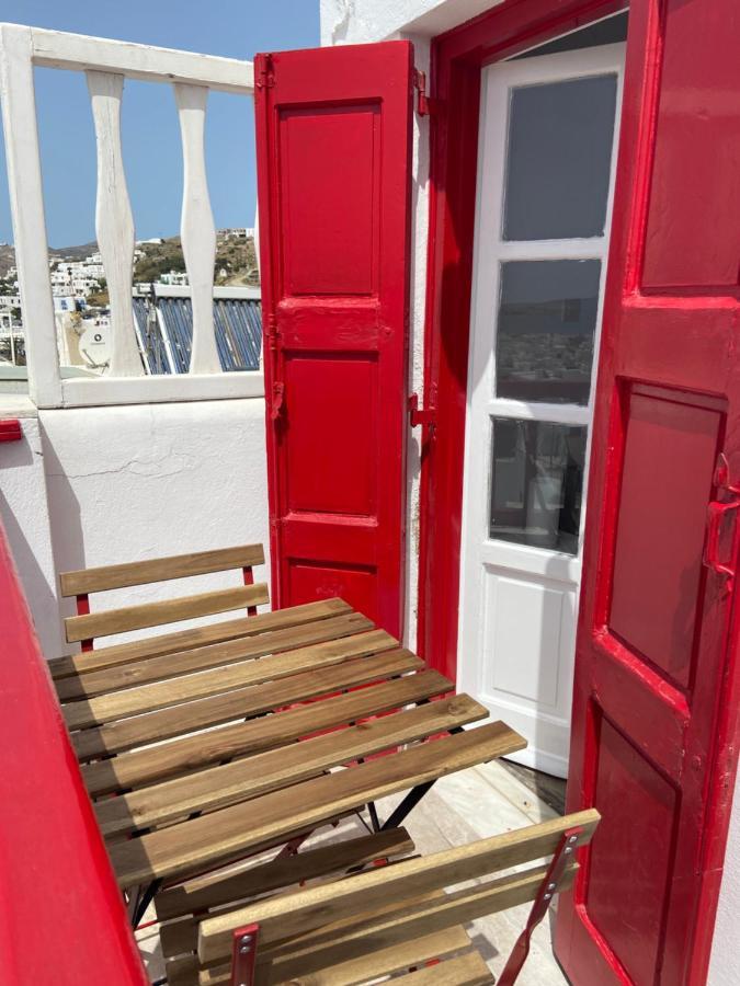 Mykonos TownElenitas Town House With Balcony And Sea Viewアパートメント エクステリア 写真