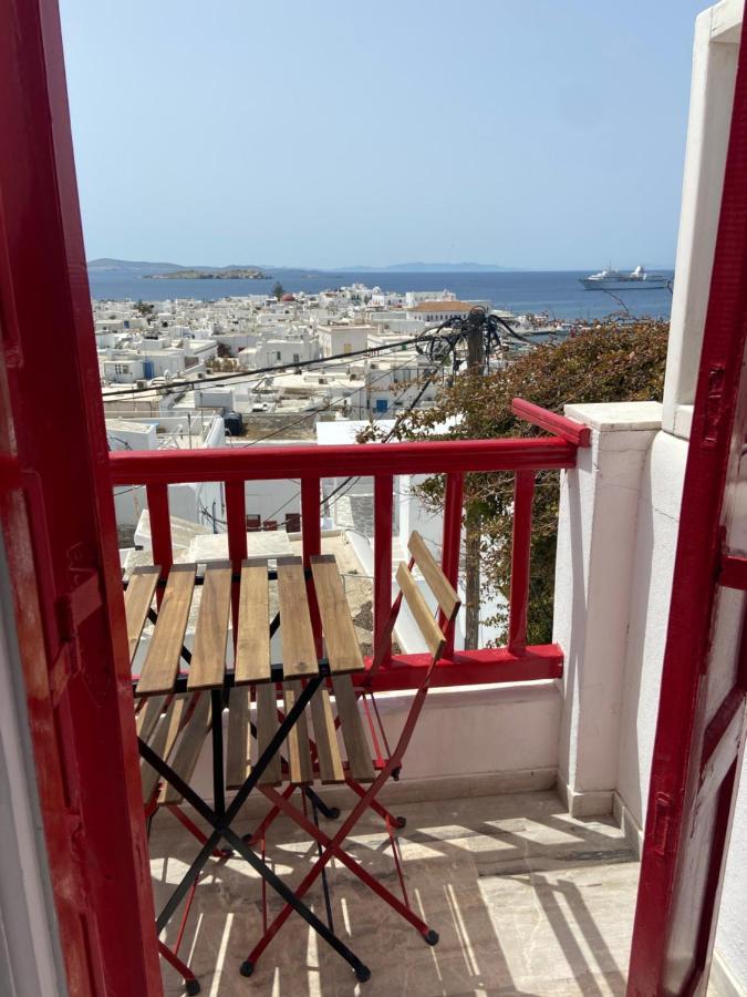 Mykonos TownElenitas Town House With Balcony And Sea Viewアパートメント エクステリア 写真