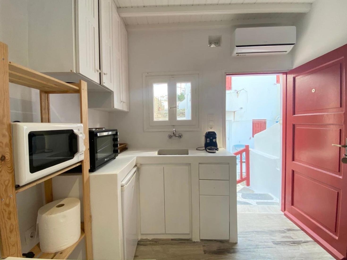 Mykonos TownElenitas Town House With Balcony And Sea Viewアパートメント エクステリア 写真